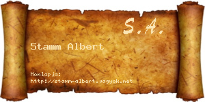 Stamm Albert névjegykártya