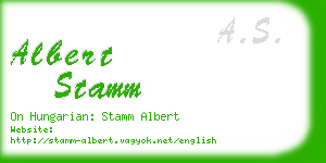 albert stamm business card